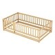 preview thumbnail 63 of 89, Montessori Floor Bed with Fence & Door, Toddler Wood Bed Frame for Kids