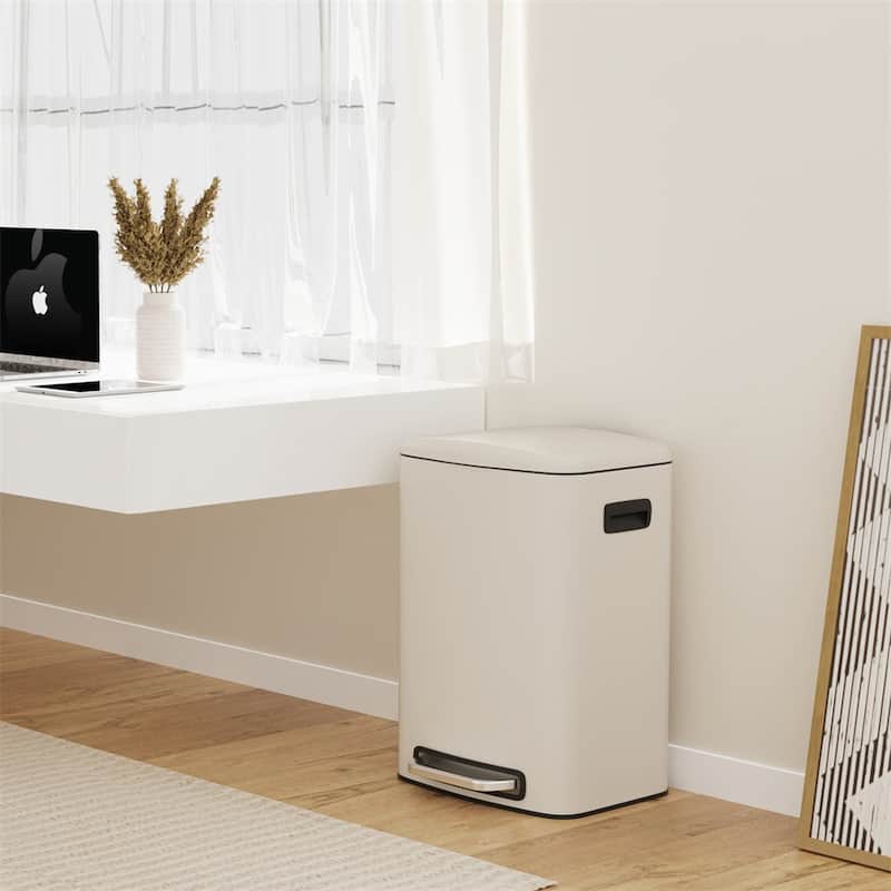 13 Gallon 50L Foot Pedal Operated Soft Close Trash Can Bustbin