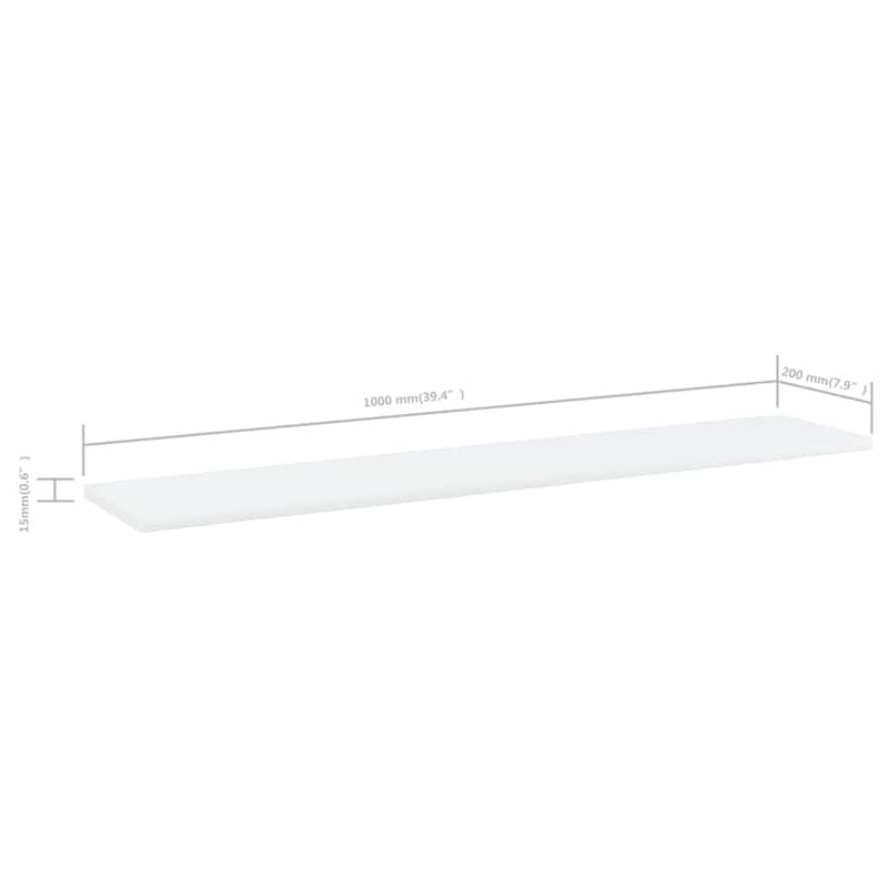 vidaXL Bookshelf Boards 8 pcs White 39.4"x7.9"x0.6" Chipboard