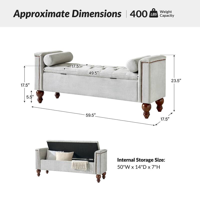 Poncio Storage solid wood legs Bench by HULALA HOME