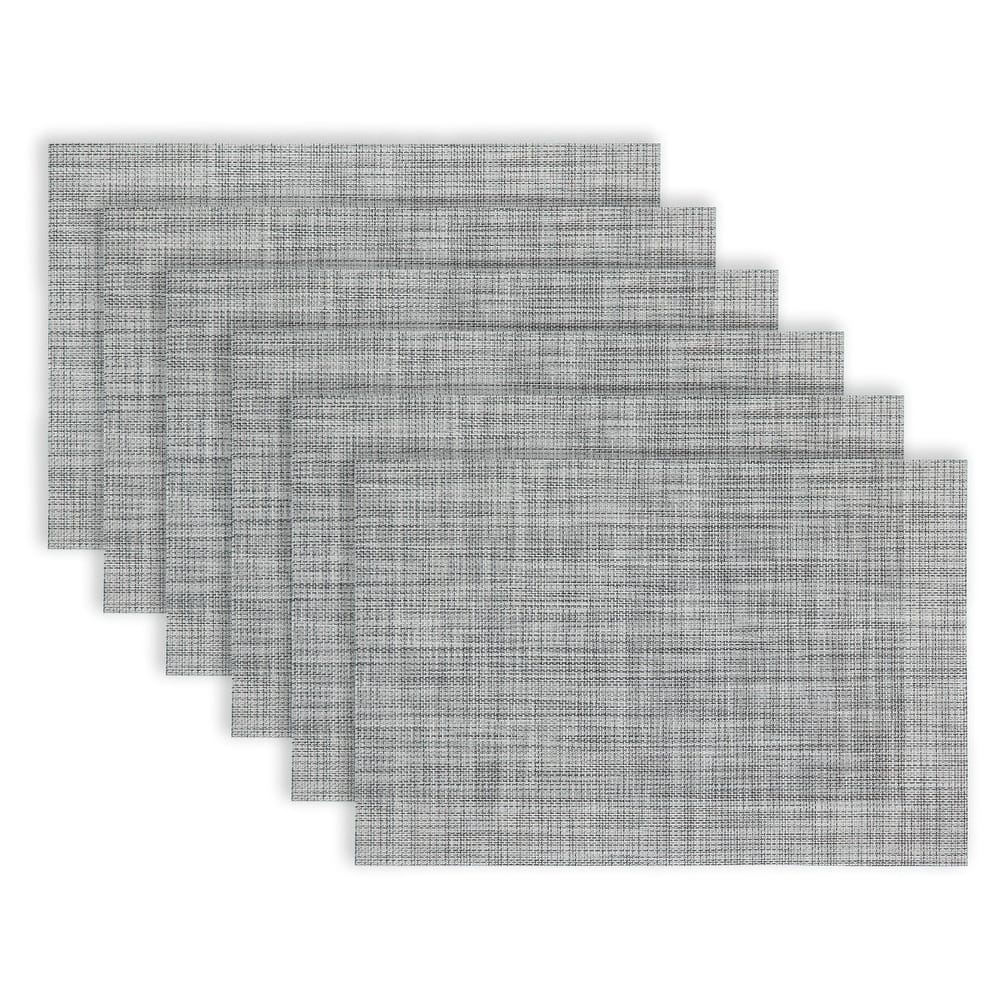 Dainty Home Bristol Woven Vinyl Reversible Rectangle Placemat Set Of 6 - 12" x 18"