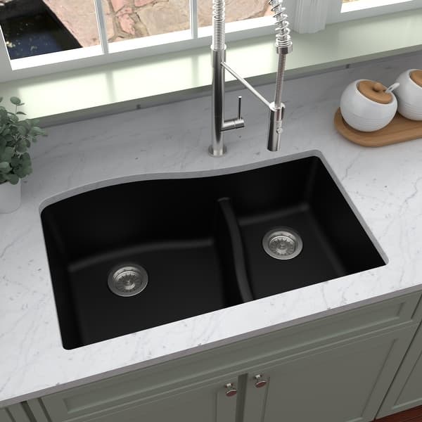 slide 2 of 52, Karran Undermount Quartz Double-bowl Kitchen Sink