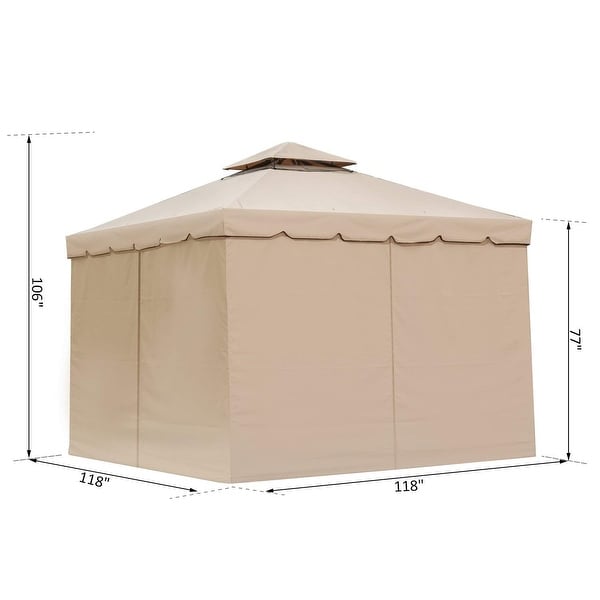 Outsunny 10' x 10' Outdoor Garden Gazebo Sunshade Canopy Tent with Mesh Sidewalls