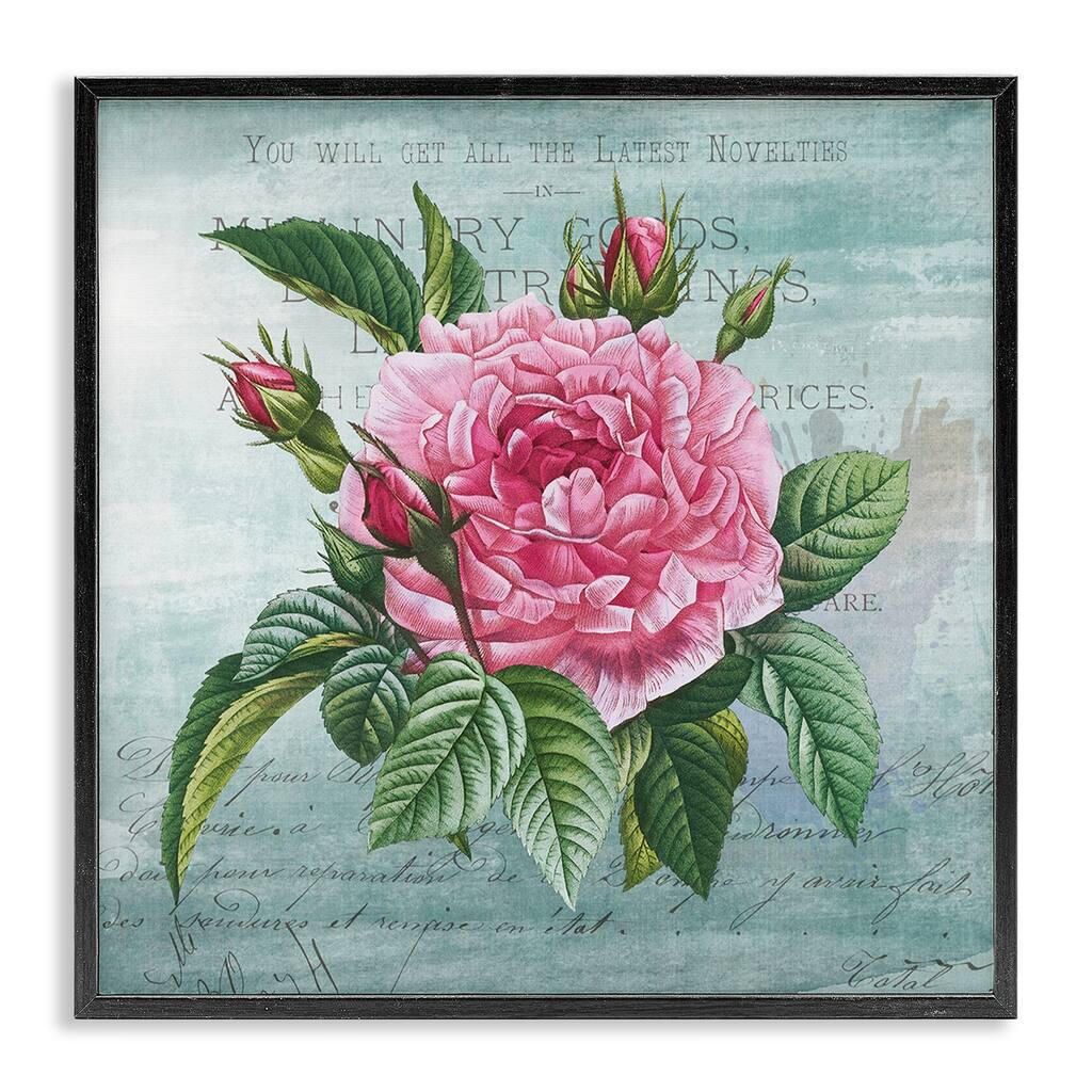 Stupell Pink Dahlia over Rustic Framed Giclee Art Design By Susan Arnot