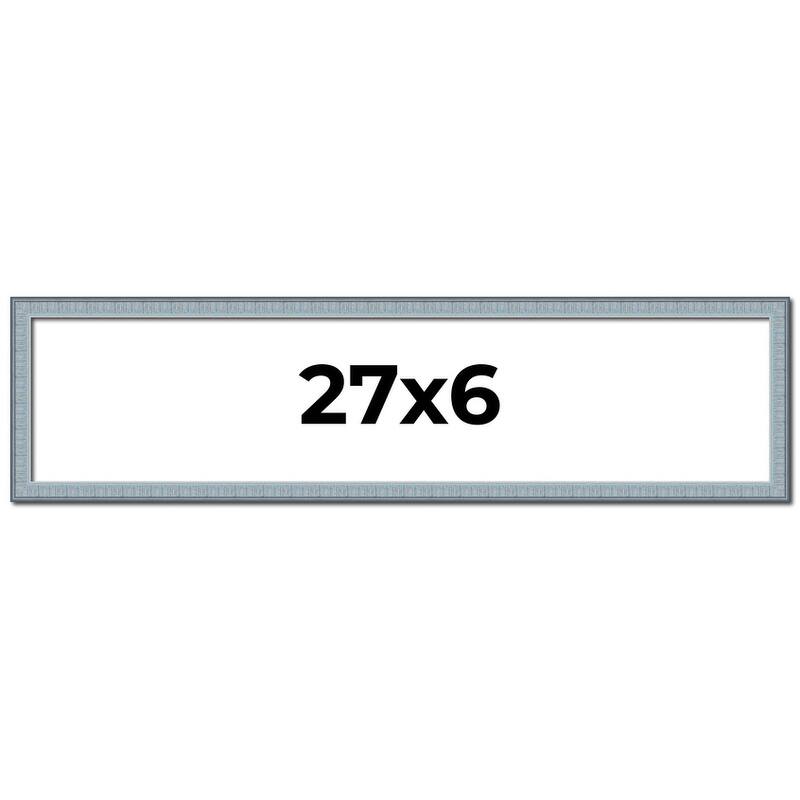 27x6 Frame Rustic Sky Blue Solid Wood Picture Frame | 0.75 Inch