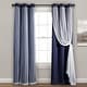 preview thumbnail 94 of 146, Lush Decor Grommet Sheer Panel Pair with Insulated Blackout Lining 108" x 38" - Navy