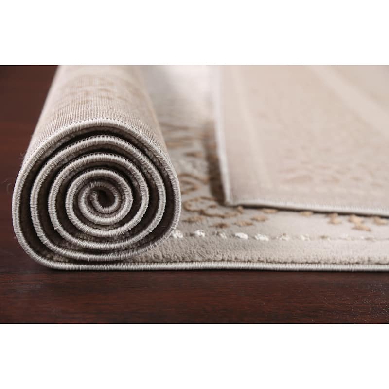Geometric Damask Transitional Oriental Turkish Rug Decorative Carpet