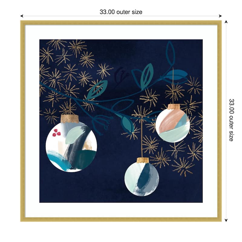 Crafty Blue Christmas II by Jennifer Paxton Parker Wood Framed Wall Art Print - 33 x 33 in