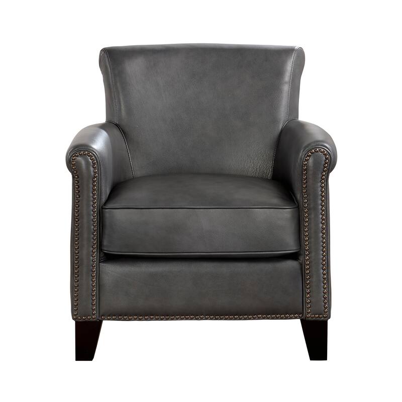 Raya Leather Upholstered Arm Accent Chair