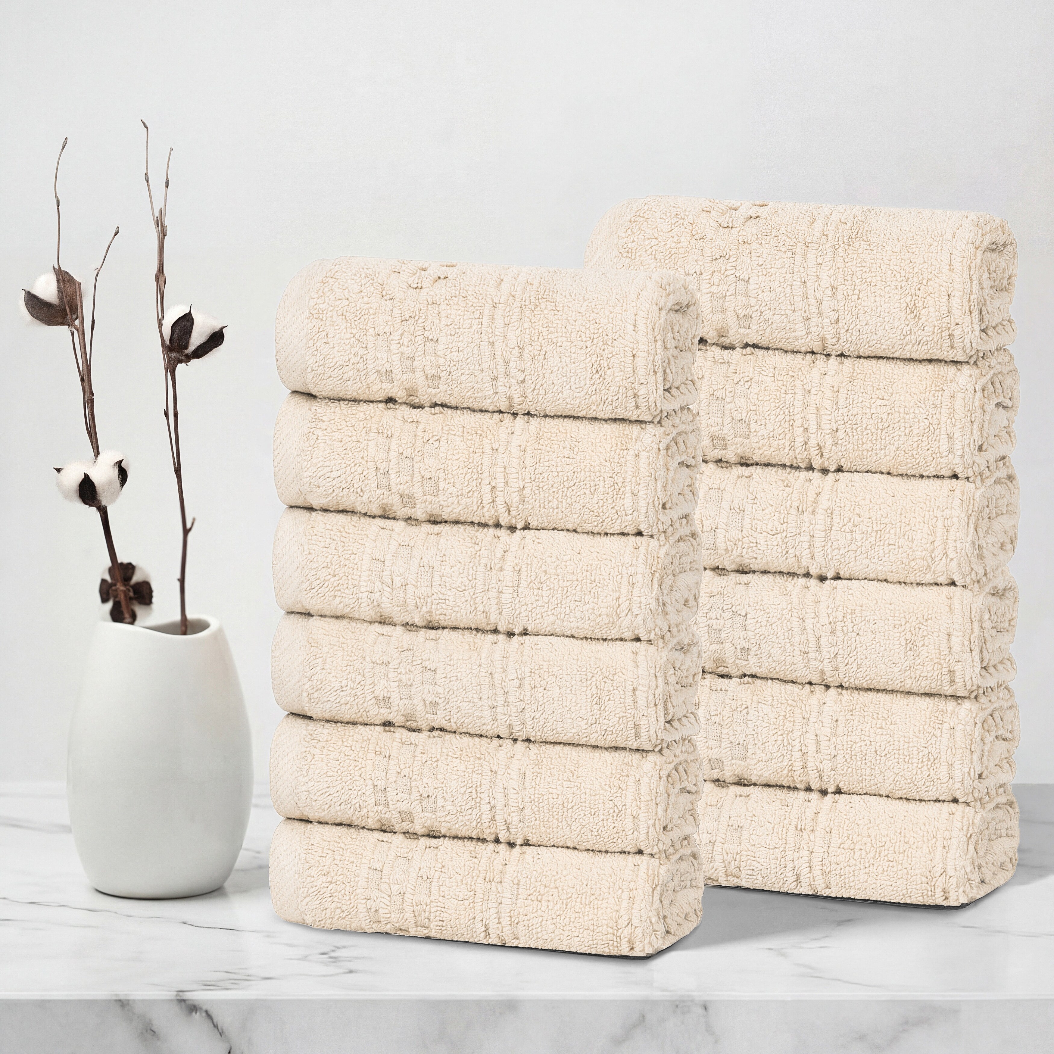 Blue Nile Mills Waffle Textured Face Towels
