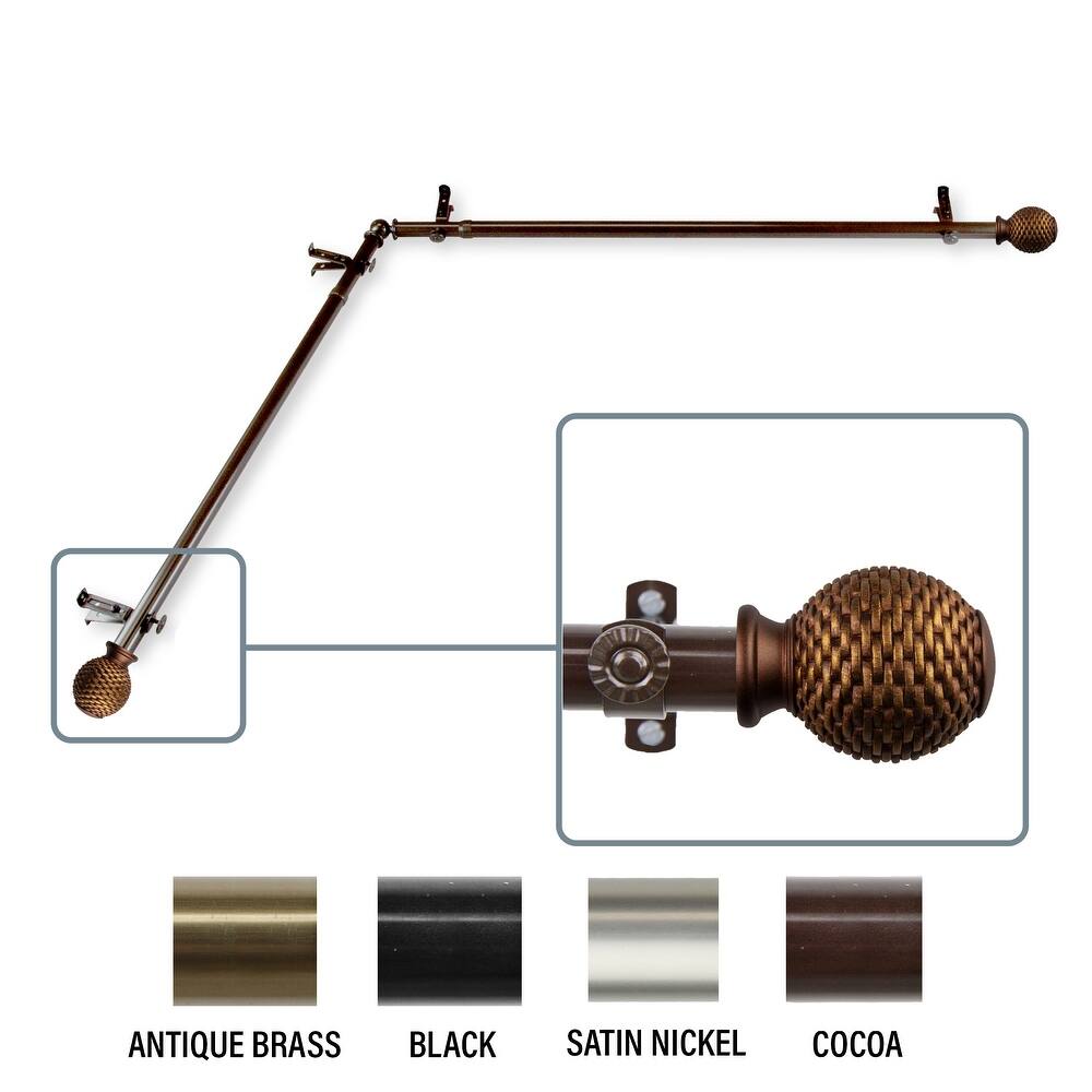 InStyleDesign Norty Corner Window Curtain Rod 13/16 inch dia.