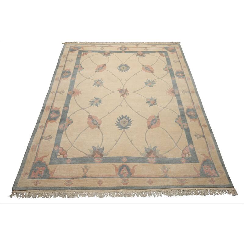 8x10 Hand Knotted Wool Ivory Tibetan Crafts Tufenkian Swiss Wash Rug - 8' x 10'