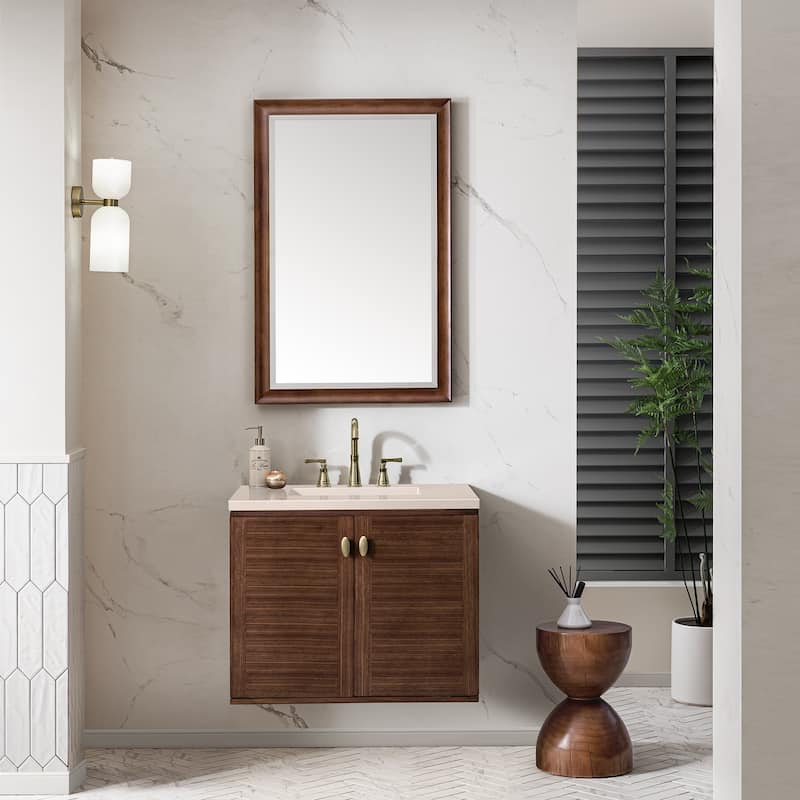 James Martin Vanities Amberly 30" Single Vanity, Mid-Century Walnut