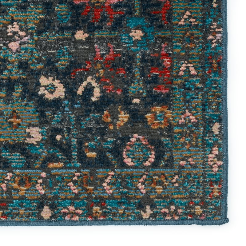 Lisana Indoor/ Outdoor Trellis Dark Blue/ Multicolor Area Rug