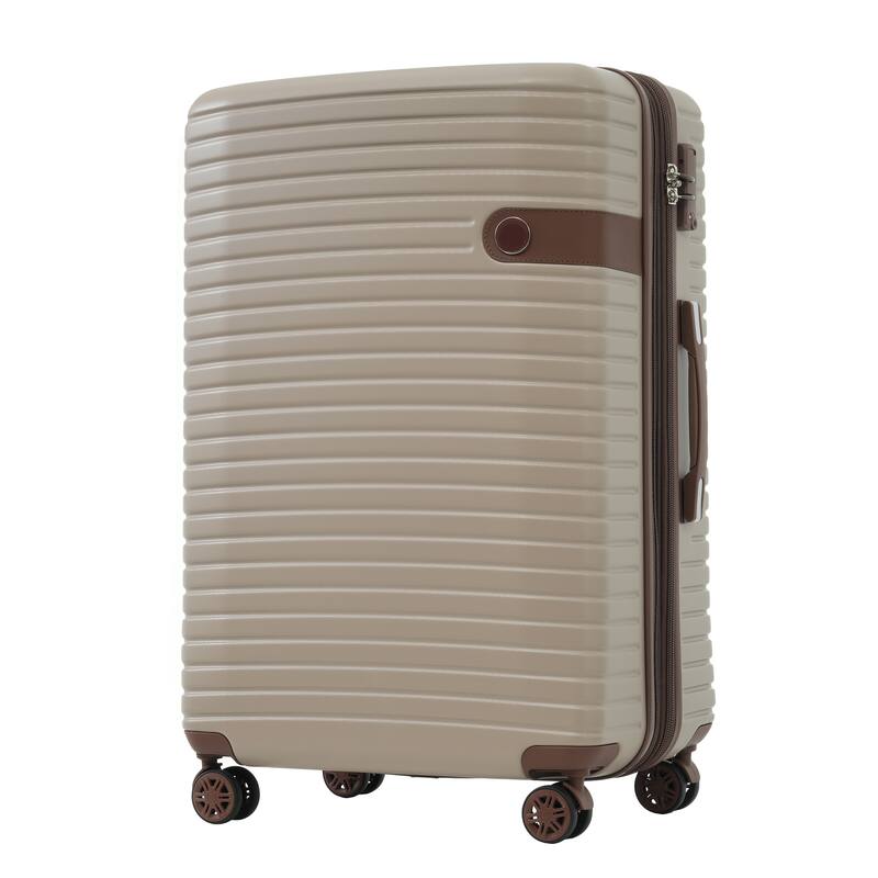 16/20/24/28 4-Piece Modern Expandable Luggage Sets with 4 Storage Bags, Swivel Wheels and TSA Lock for Boarding Travel, khaki