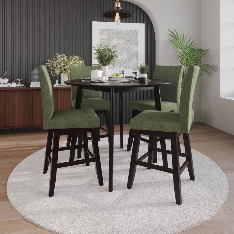CraftPorch Minimalist Swivel Counter Chairs with Round Table