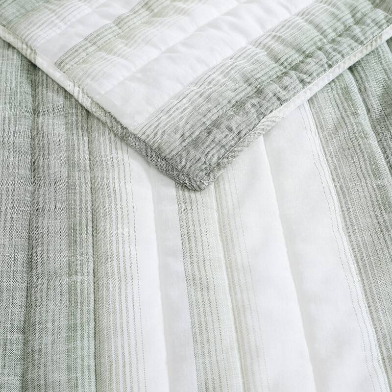 Tommy Bahama La Prisma Stripe Texture Reversible Cotton Bedding (Beige, 3 Piece Set)