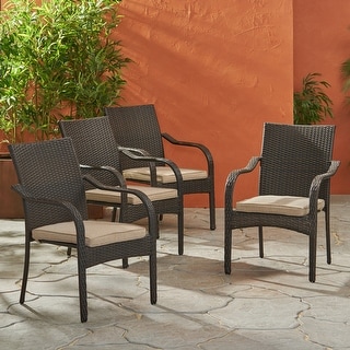 San Pico Outdoor Wicker Chairs (Set of 4) by Christopher Knight Home