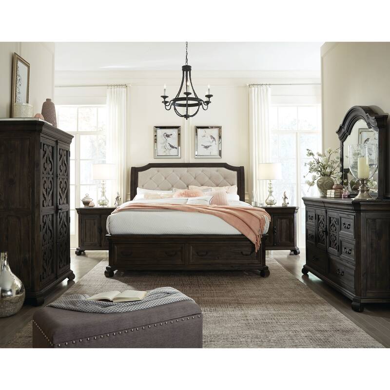 Magnussen Home Bellamy Peppercorn Sleigh Storage Bed