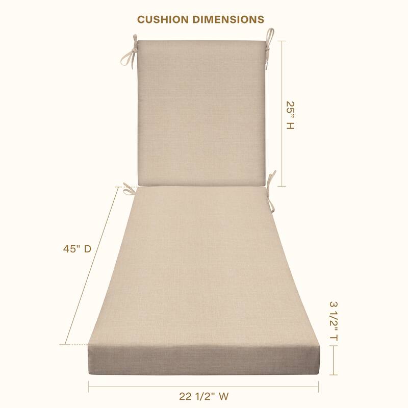 Textured Chaise Lounge Cushion - 22.5" wide x 70" long x 45" deep x 3.5" thick