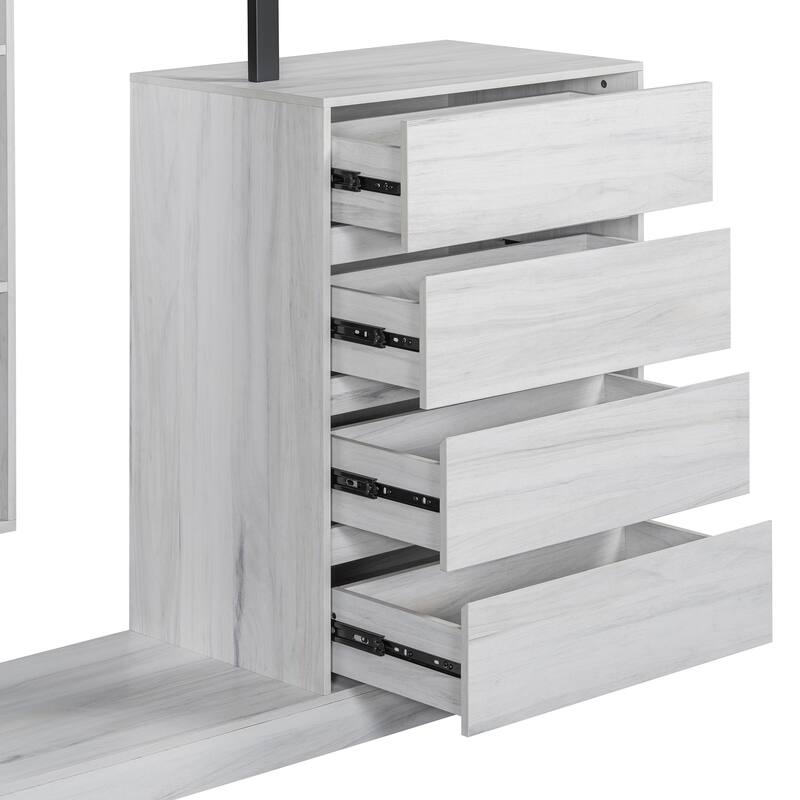 Wardrobe with 4 Drawers and 3 Shelves