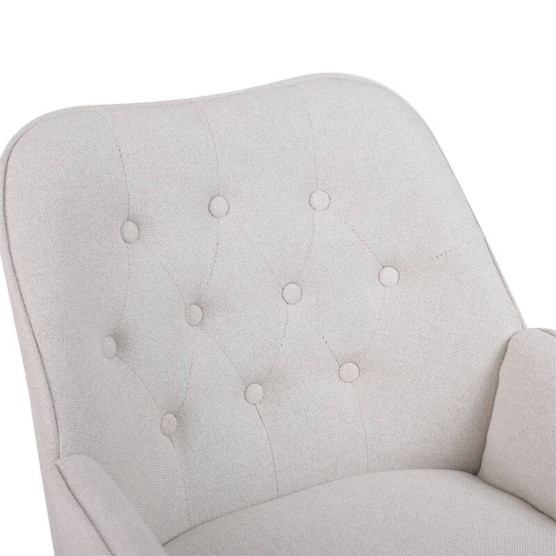 Modern Mid Century Chair Linen Sherpa Armchair
