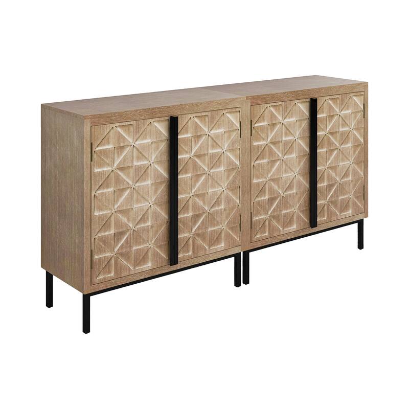 Antique brown 29 in. H Accent Cabinet with 2 Shelves and 4 Doors - 55.20" x 13.50"