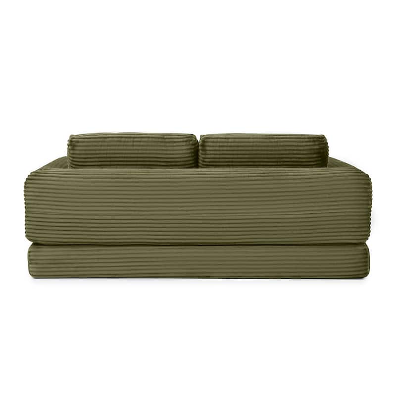 2-in-1 Folding Convertible Sofa Bed, Modern Corduroy Sleeper
