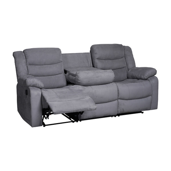 Modern 3 Piece Manual Reclining Living Room Sofa Set with Dropdown Table and Console On Sale Bed Bath Beyond 40246373