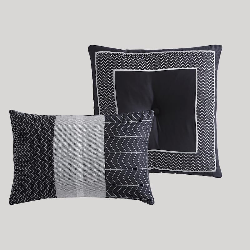Bebejan Kyle Black 100% Cotton 5-Piece Reversible Comforter Set