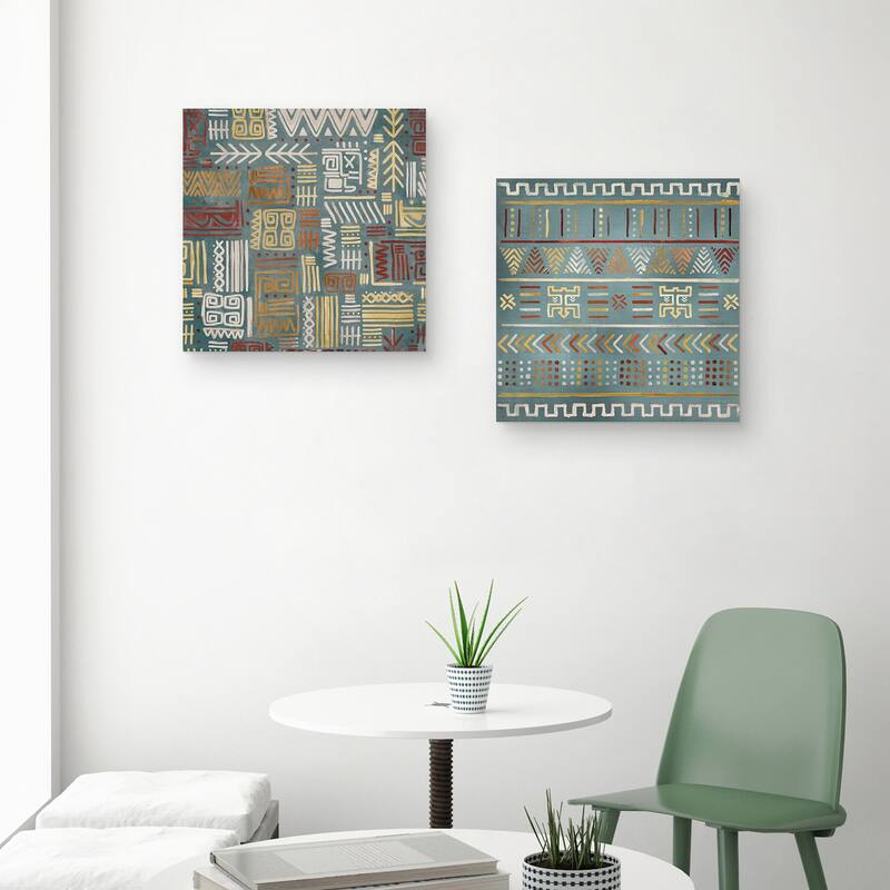 Global Blocks I Gray, Global Blocks II Gray by Studio Arts Canvas Art Prints