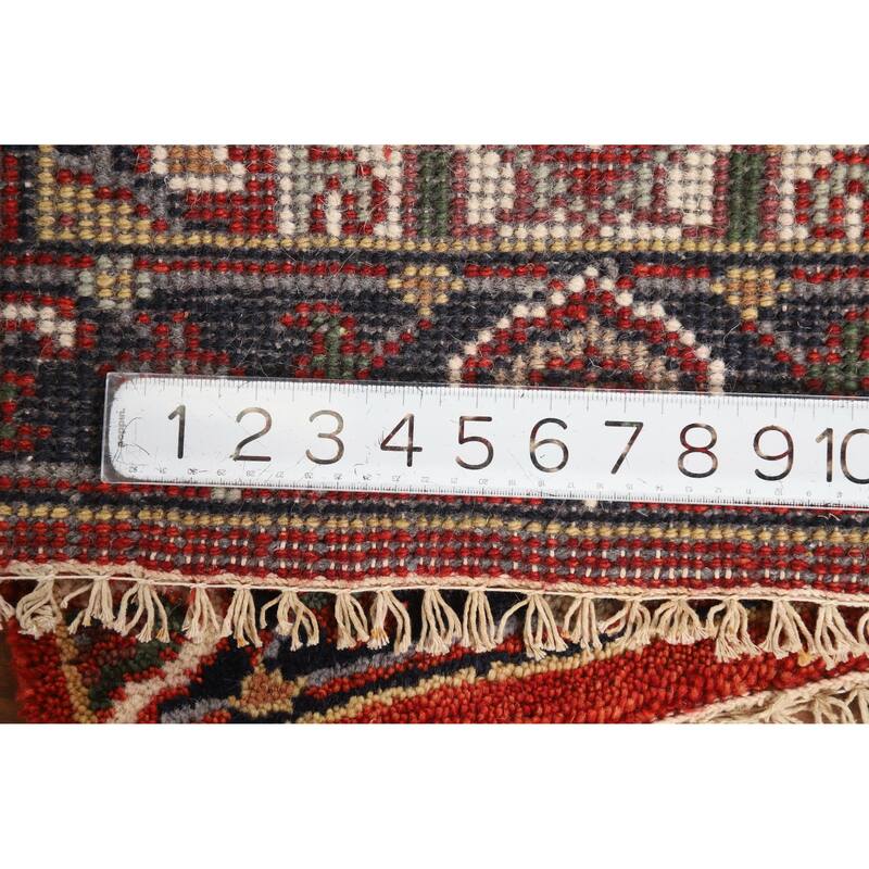 Geometric Heriz Serapi Oriental Rug Hand-Knotted Foyer Wool Carpet - 2'0" x 3'0"