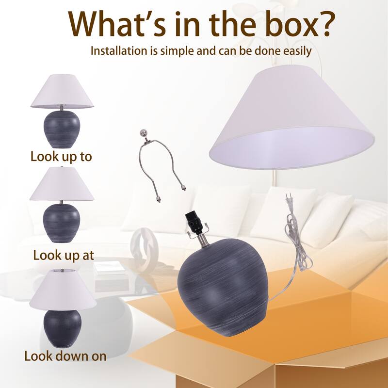 Global Accent Ceramic Table Lamp with Linen Shade