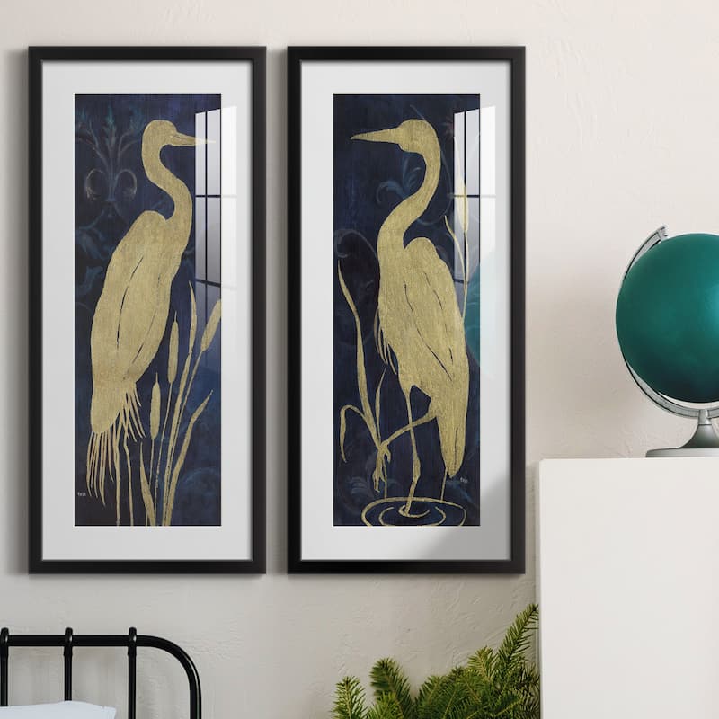 Egret on Indigo I-Premium Gallery Framed Print - Ready to Hang