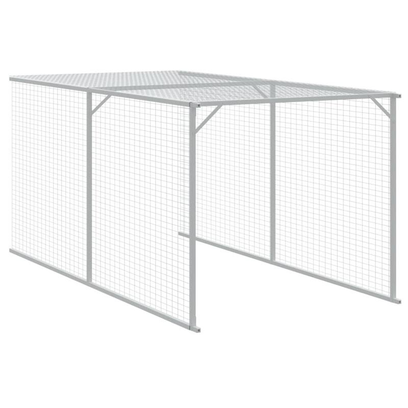 vidaXL Chicken Cage with Run Light Gray/Anthracite multisize Galvanized Steel
