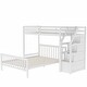 preview thumbnail 24 of 29, Cottage Concise Style Twin over Full Loft Bed with Storage Staircase,Solid Wood Versatile Bed with Full-Length Guardrail