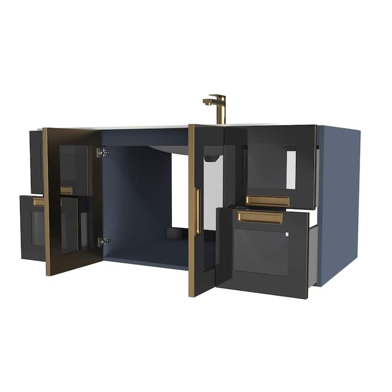 Solaria 48'' Wall Mounted Single Bathroom Vanity Set