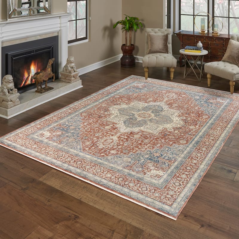 Gertmenian Florance Opulent Traditional/ Modern/ Casual Viscose Acrylic Woven Indoor Quality Area Rug Collection
