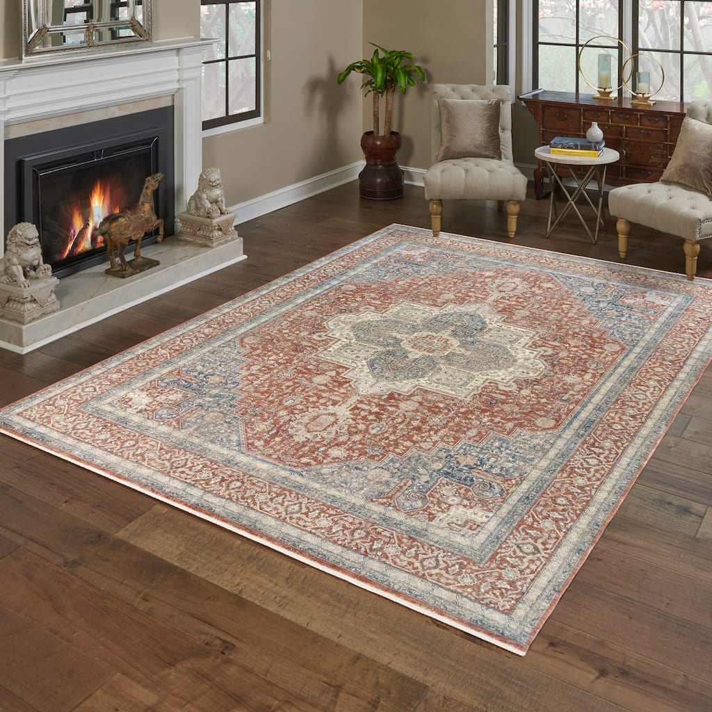 Gertmenian Florance Opulent Traditional/ Modern/ Casual Viscose Acrylic Woven Indoor Quality Area Rug Collection