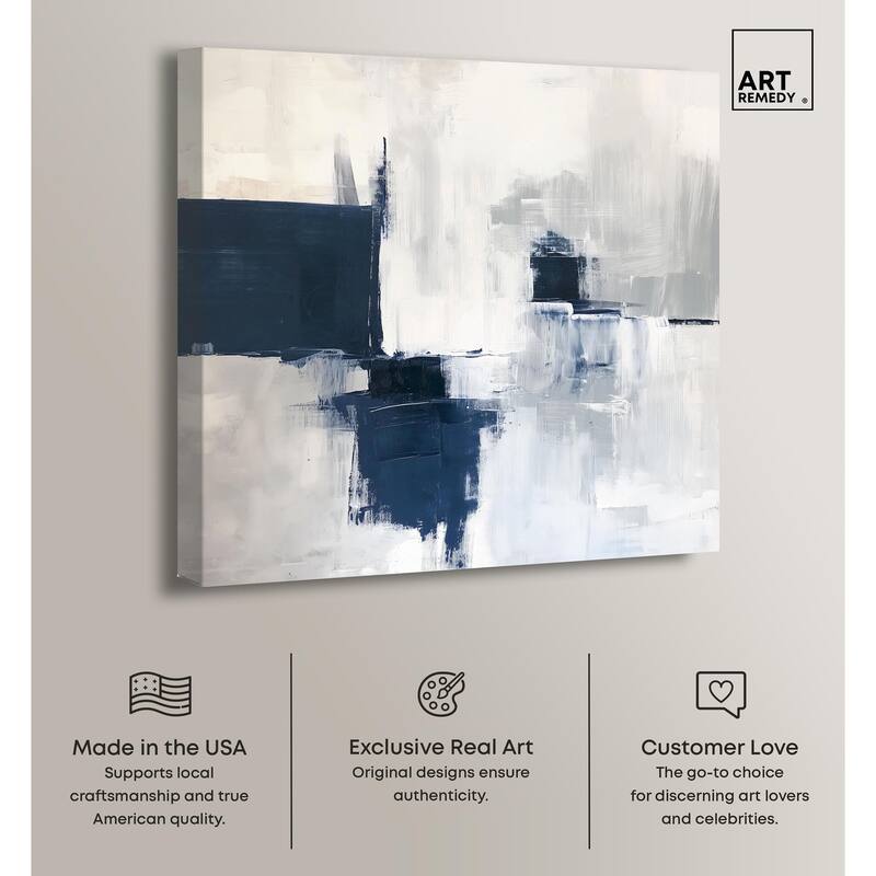 Porcelain Blue on White I Canvas by Art Remedy, Gallery Wrapped