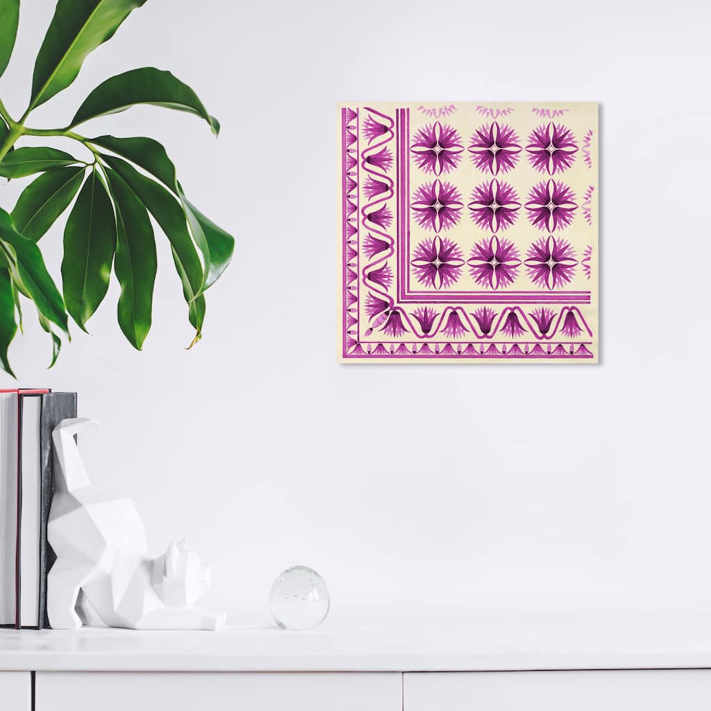 Wynwood Studio Canvas Abstract Floor Covering Berry Pink and Cream White Traditional Wall Art Canvas Print