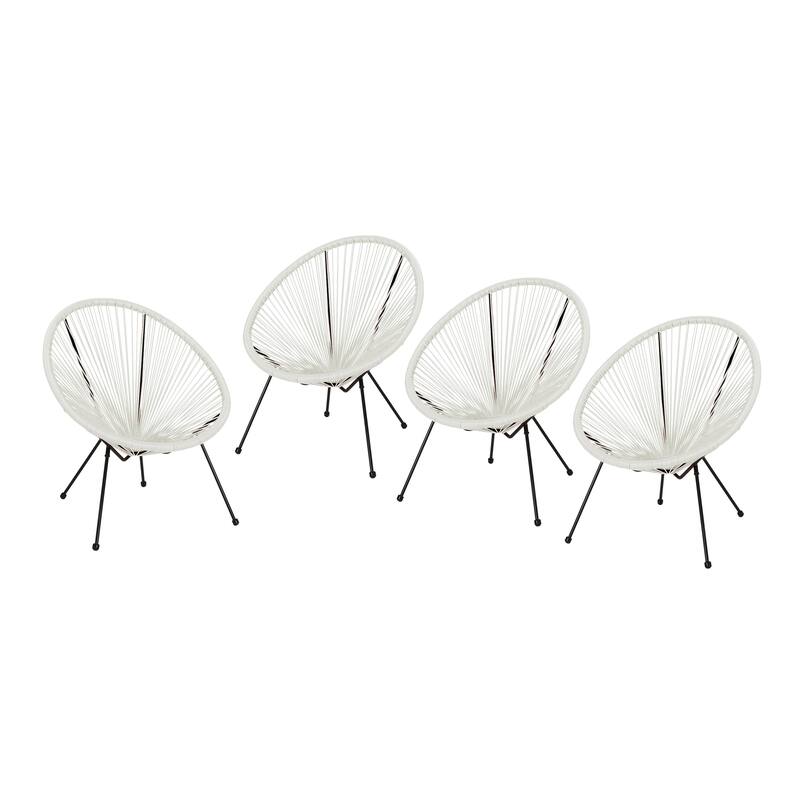 Anson Outdoor Steel/ PE Rattan Hammock Weave Chair (Set of 4) by Christopher Knight Home