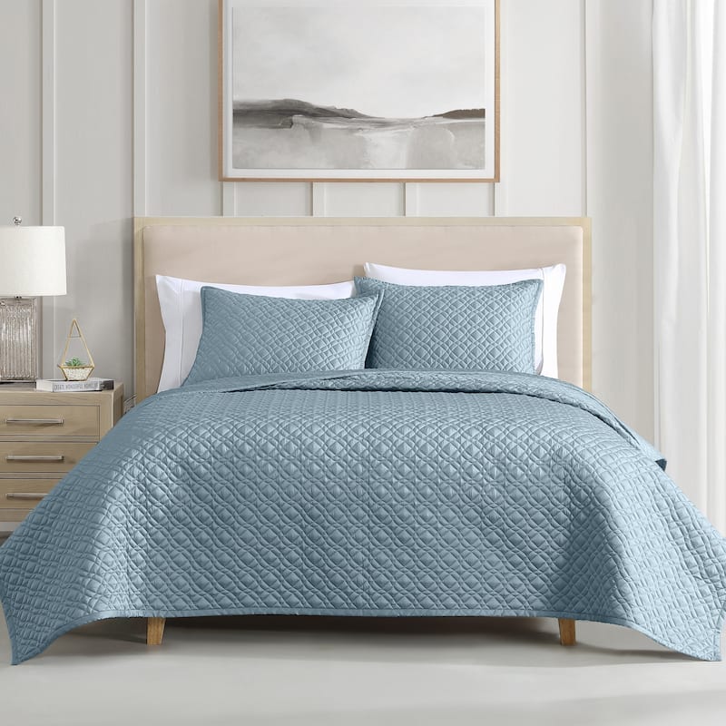 Rivebrook Home Noble Tencel Collection - Sky - King - 3 Piece