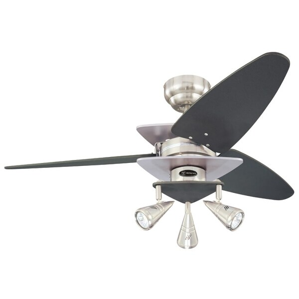Westinghouse 7850700 Vector Elite 42" 3 Blade Hanging Indoor Ceiling Fan with Reversible Motor, Blades, Light Kit, and Down Rod