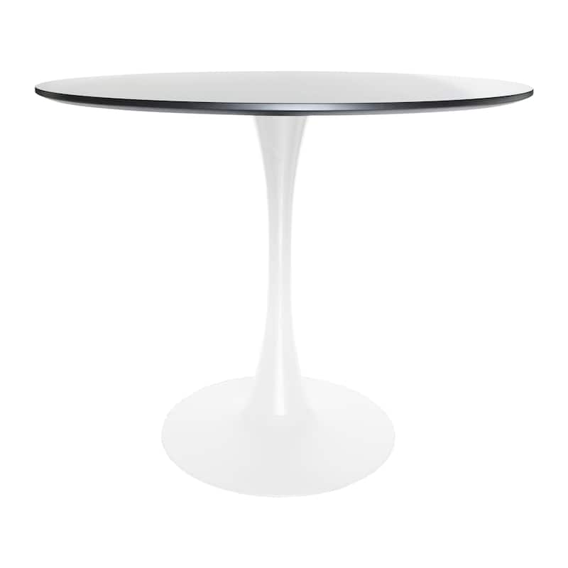 5-Piece Dining Set 35" Round Dining Table with 4 ABS Plastic Side Chair