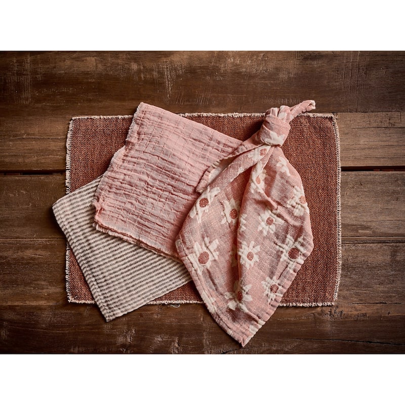 Handwoven Cotton Rectangular Placemat - 19.5" - Brick Red