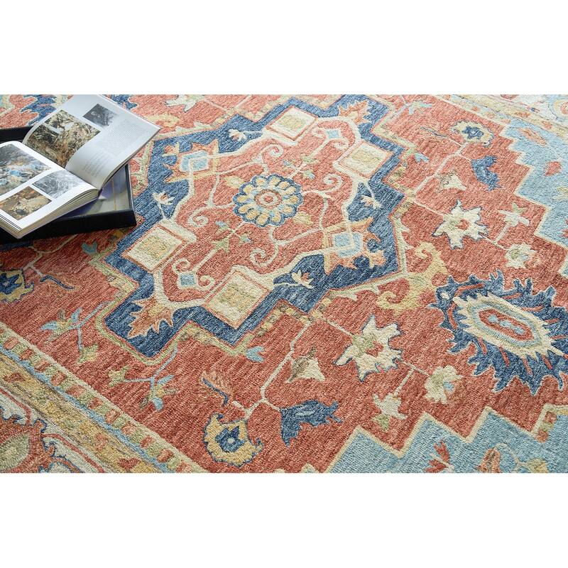 Exquisite Rugs Richmond Serapi Handmade Hand-tufted New Zealand Wool on Canvas Beige/Red Area Rug