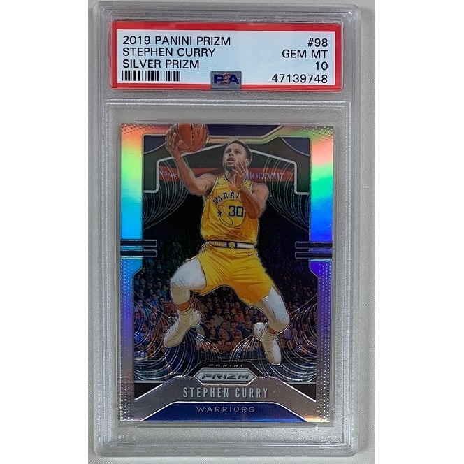 Stephen Curry 2019 Panini Silver Prizm Basketball Card #98 Graded PSA 10 - 8'6" x 11'6"
