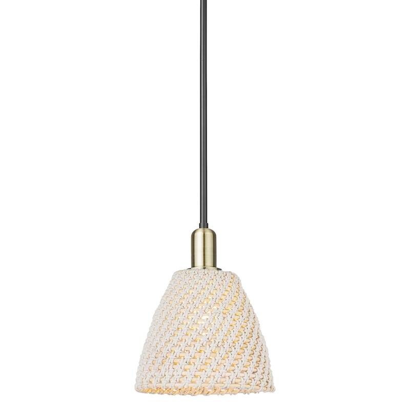 Innovations Lighting 716-1S-12-9 Natural Ballston Dome Pendant Natural - Black Antique Brass / Natural