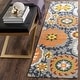 preview thumbnail 3 of 11, SAFAVIEH Handmade Cedar Brook Theodocia Modern Cotton Rug 2' x 8' Runner - Blue/Orange - Runner